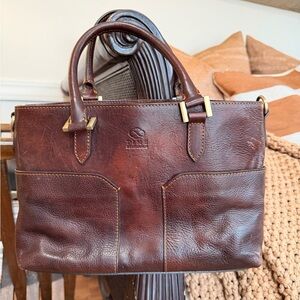 Time Resistance Leather handbag front pockets Petula bag purse satchel